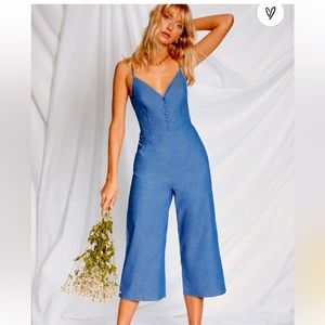 Catamaran Blue Chambray Culotte Jumpsuit